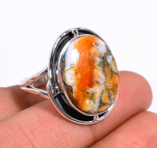 Oyster Turquoise Gemstone Ring 925 Sterling Silver Stacking Ring Gift for Her