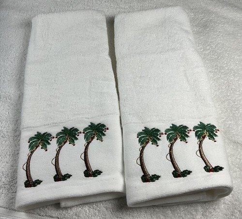 Neu ohne Etikett Tommy Bahama Weihnachten dekorierte Palmen Handtücher (2er Set)