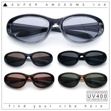 Oval Beveled Thick Plastic Y2K Sporty Fashion Sunglasses