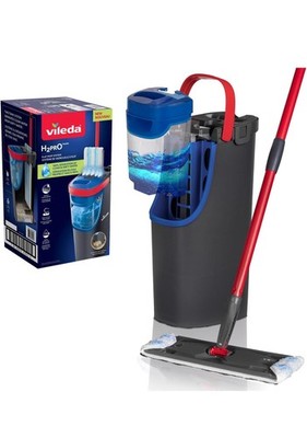 Vileda H2PRO Bodenwischer Set Flat Mop mit Zweitanksystem & Stiel