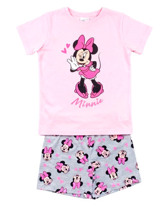 MINNIE MAUS 122 128 SCHLAFANZUG PYJAMA SHORTY SHORTAMA DISNEY KURZARM