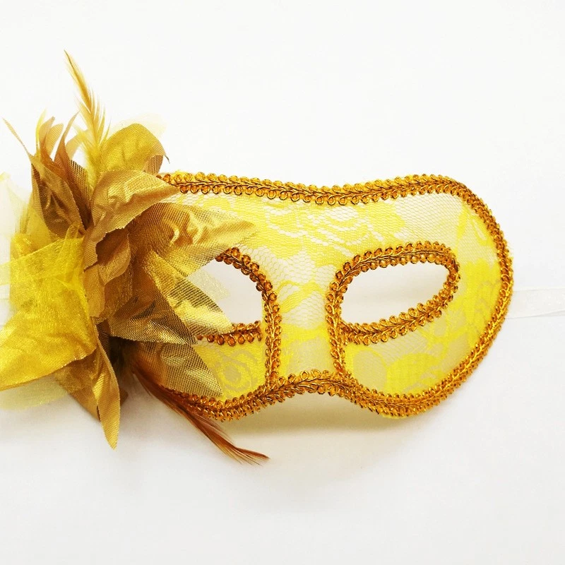 Lace Mask with Flowers Sexy Beauty Princess Half Face Masks Party Mask Prop - Image 4 of 4