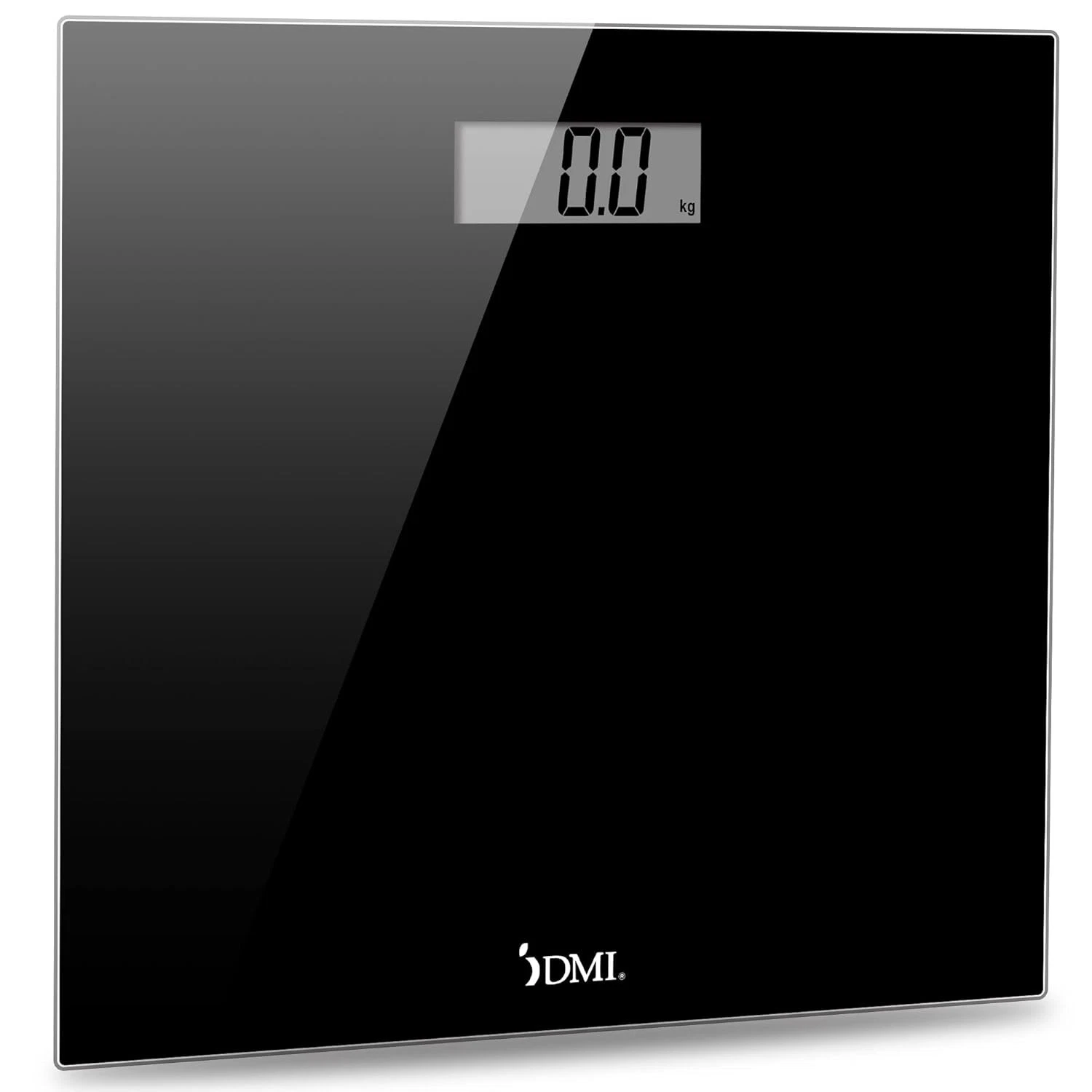 DMI Digital Talking Bathroom Scale, Sleek Tempered Glass, Clinically Black