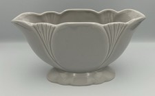 Vintage Dartmouth Pottery Devon Mantle Vase Light Grey Gloss Glaze Length 26.5cm