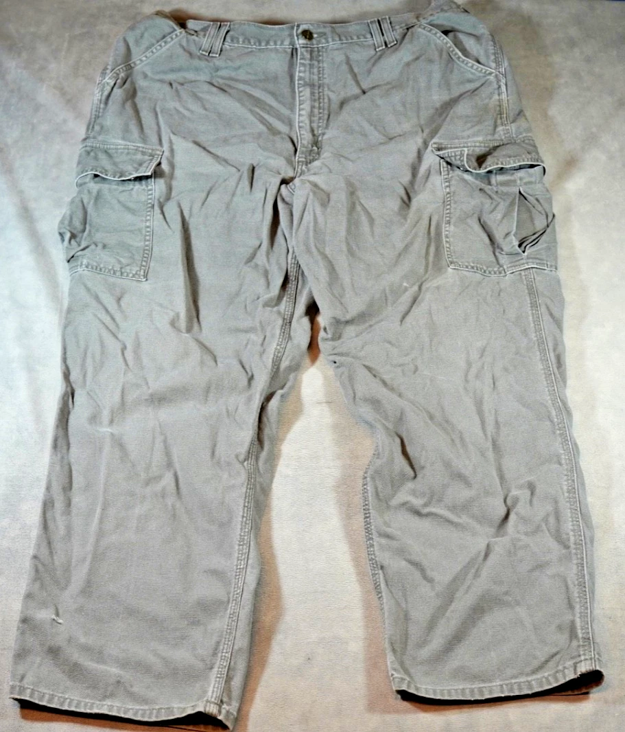 Carhartt Men’s Cargo Pants Sz 40x30 Relaxed Fit Distressed Sage Canvas B114-SAG