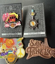 Hard Rock Cafe San Francisco LOT Of 4 2 Magnets & 2 Pins All Brand New