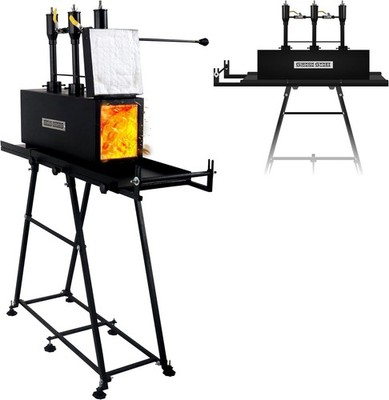3 Burner Forge with Propane Forge Stand 24'' X 12'' Heavy-Duty Blacksmith Forge