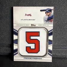 2022 Tops Freddie Freeman player jersey number medallion card #JNM-FF
