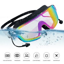 Swimming Goggles for Unisex Adult Anti-Fog/UV Wide View Diving Goggles Ear Plug