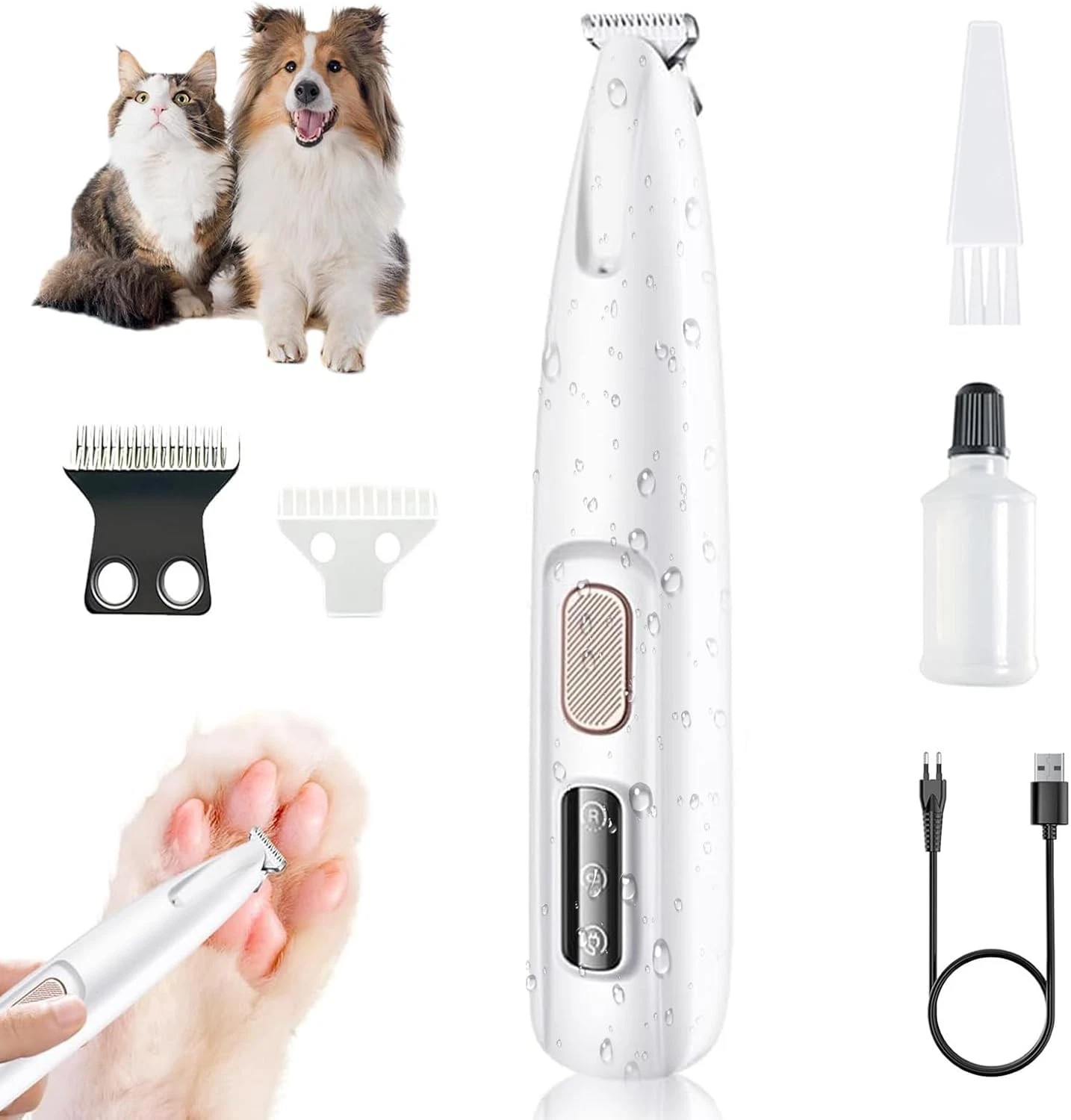Furry Basics Pet Hair Trimmer,Dog Paw Trimmer with Light, Electic Paw Trimmer...