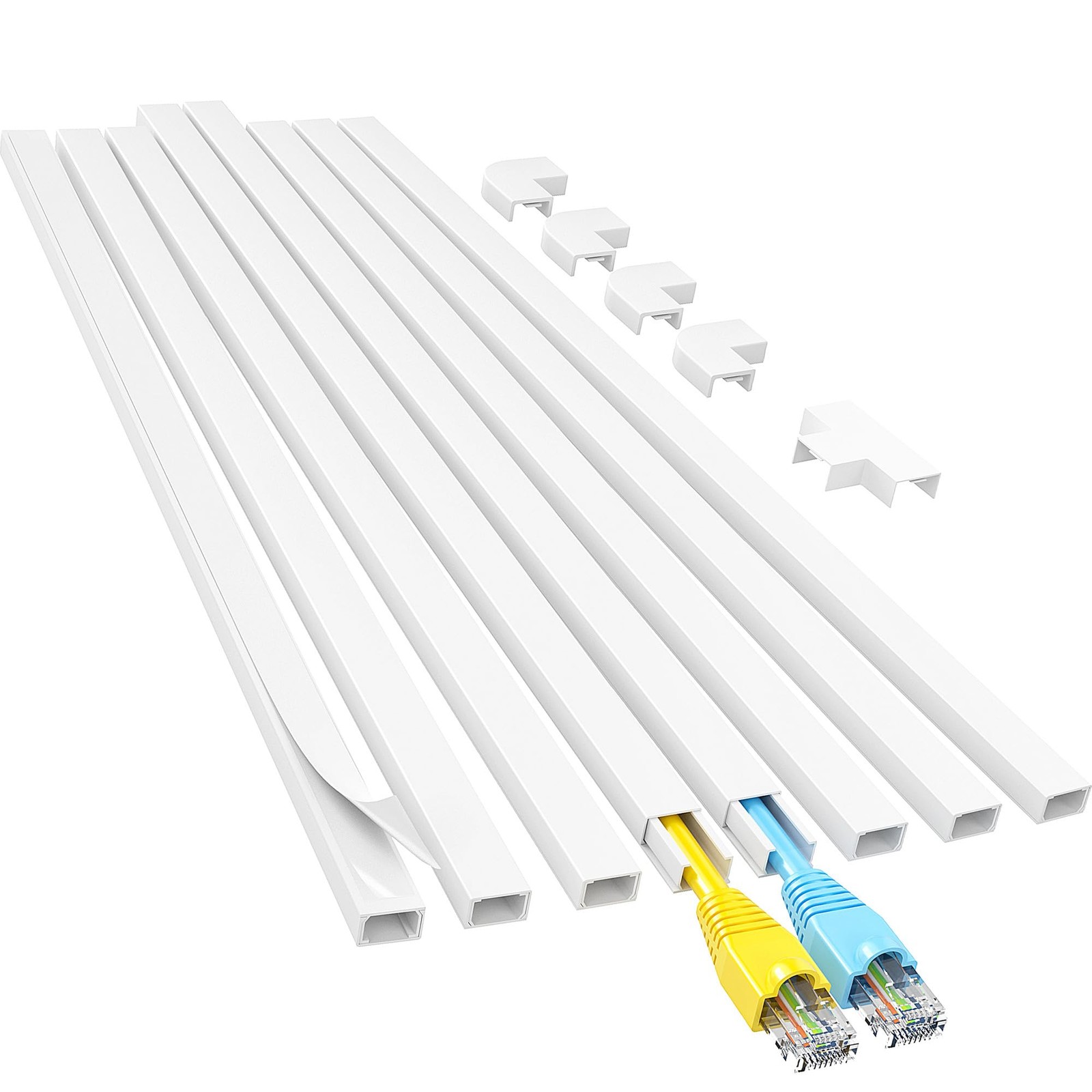 Yecaye CMC03 Cable Raceway 113in W0.59in H0.4in White