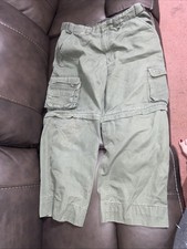 Boy Scouts of America Pants Youth 20 Green Convertible Cargo Zip Off Uniform