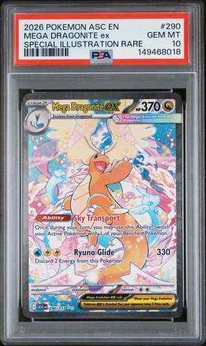 2026 POKEMON ASCENDED HEROES SPECIAL ILLUSTRATION RARE MEGA DRAGONITE EX PSA 10