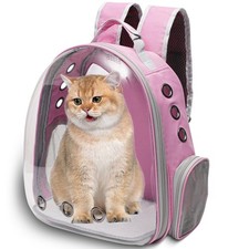 Large Cat Backpack Carrier for Travel and Hiking Transparent Pet Bubble Backp...