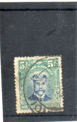 SG 14 SÜDRHODESIEN 5/- GEBRAUCHT.KAT 180£