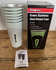 Snap On Tools Green Stainless Steel Reveal Cups Color Changing 6 Pack New