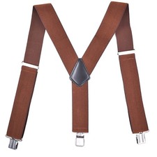 Adult Men's Widened Lengthened Barces 3-clip Work Trousers Suspenders 50mm Heavy