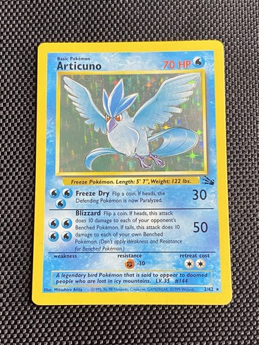 Wizards of the Coast Articuno 2/62 Fossil Holo Rare Pokemon TCG 1999 English