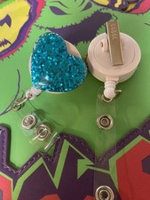 CNA MA Nurse Teacher RN Name Badge Holder Clip Retractable reel Heart