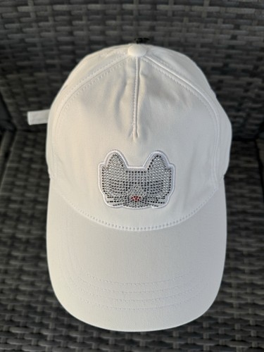 Neu mit Etikett Karl Lagerfeld Baseballmütze Kappe Logo verstellbar hinten weiß