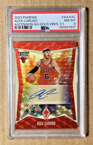 2023-24 Panini Phoenix Ascension ALEX CARUSO #AA-AXC AUTO 1/1 Gold Vinyl PSA 8