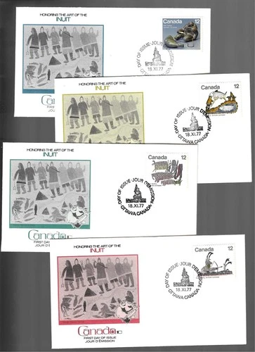 4 1978 Canada Inuit Indian FDC's; Scott 748-51; Fleetwood cachets