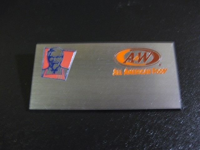 Kentucky Fried Chicken KFC/A&W  Employee Uniform Name Badge ** SILVER