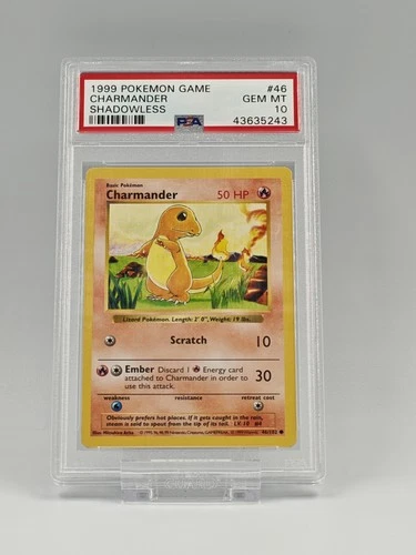 1999 POKEMON GAME BASE SET #46 CHARMANDER SHADOWLESS PSA 10