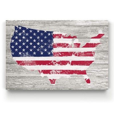 Canvas Patriotic Wall Art Home Paintings & Prints Faded Vintage American Flag...