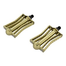OG LOWRIDER CLASSIC BICYCLE DOUBLE SQUARE TWISTED BUTTERFLY PEDALS 1/2 OG GOLD