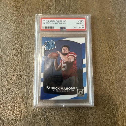 2017 Panini Donruss Rated Rookie Patrick Mahomes II PSA 8