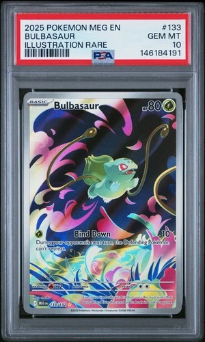 2025 POKEMON MEG EN-MEGA EVOLUTION ILLUSTRATION RARE #133 BULBASAUR PSA 10