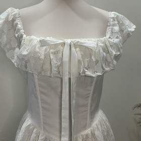 PrettyLittleThing Cream Corset Lace Floaty Playsuit Romper Size 6 NEW Coquette