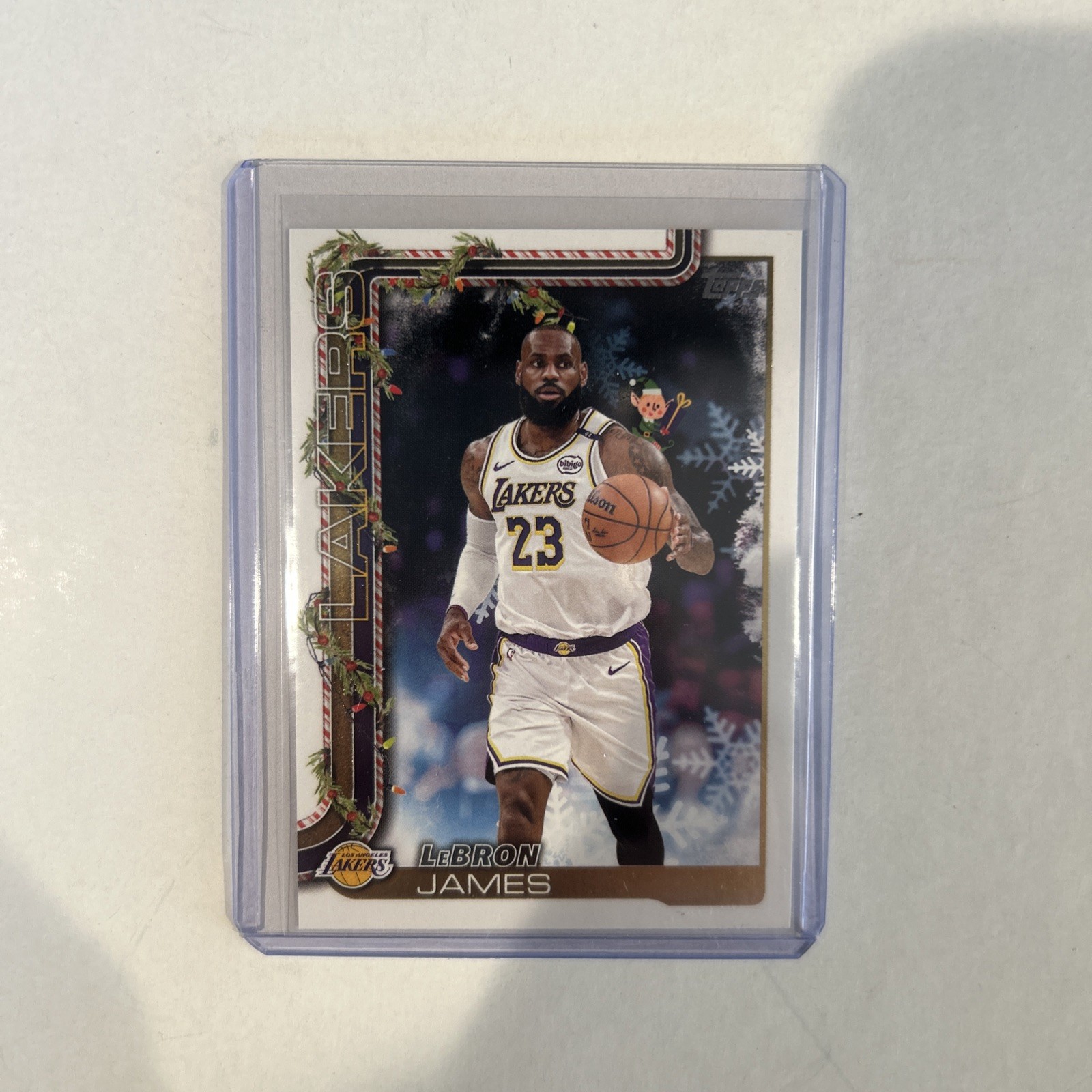 2025 Topps Holiday Basketball LeBron James Hidden Elf Short Print #HE-LBJ Lakers