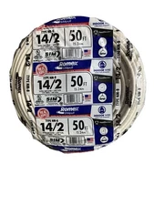 NEW  Romex wire ,Southwire Romex 14/2 50ft 600v White Wire w/Ground
