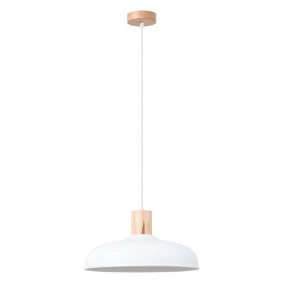 Pendelleuchte mit weißem Schirm und Holzelementen INDY 1xE27 15W SL.1323 Sollux 