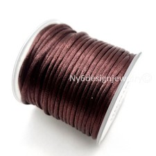 Satin Chinese Nylon Knot Cord Brown 2mm   56ft Beading Thread Macrame, Bracelet