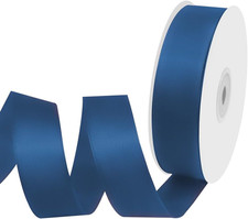 1" Width x 50 Yards Satin Fabric Ribbon, Navy Blue Ribbon Perfect for DIY Bows,