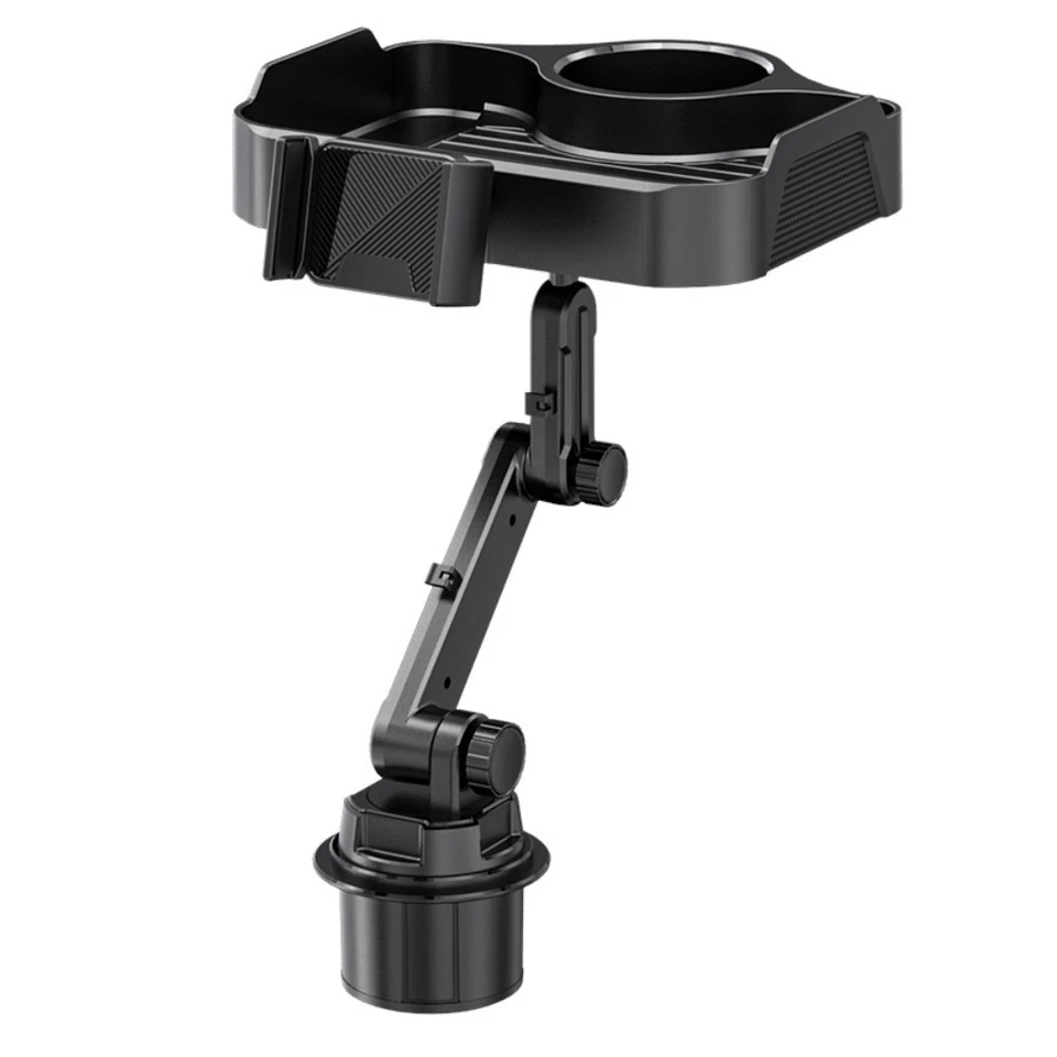 Larger Car Cup Holder Tray 3 in 1 10 inch Car Food Tray Table Phone Holder Mount - Image 2 of 4