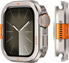 Metal Bumper Cover Compatible with Apple Watch Series 9/8/7 Case 45Mm, Turn 45M