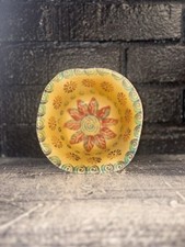 Italics Ars pottery bowls Gold With Floral Pattern Pour Spout Sides