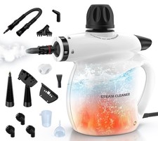 Steam Cleaner, Pressurized Handheld 13pcs Standard Size, Black&White