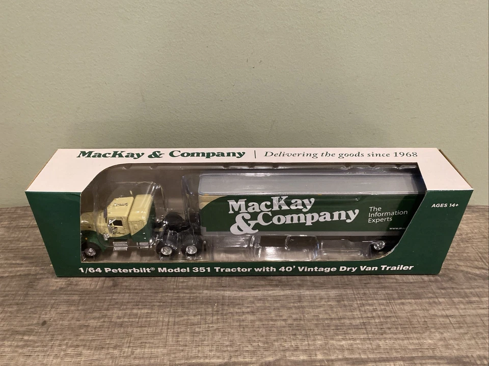 DCP 1/64 MacKay & Company Peterbilt Model 351 Tractor w/ 40 Vtge Dry Van Trailer - Image 2 of 4