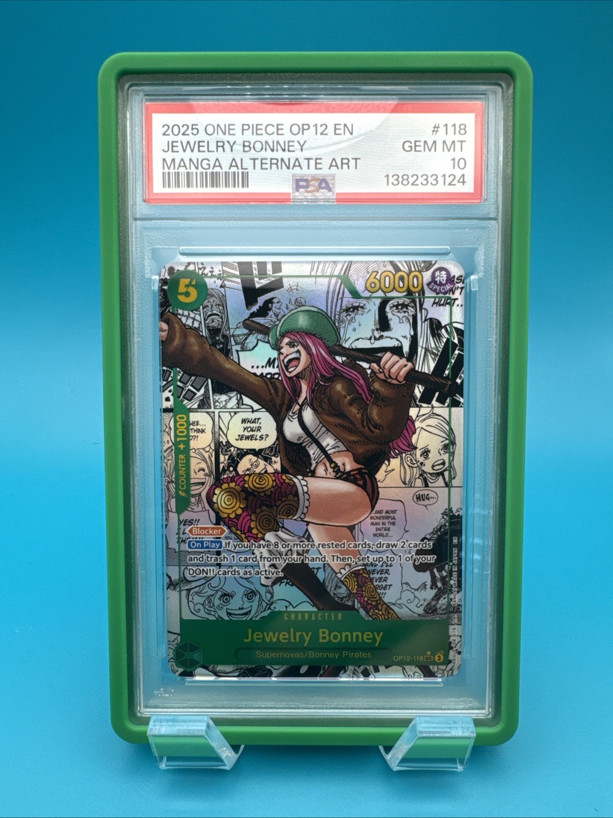 2025 ONE PIECE LEGACY OF THE MASTER MANGA ALT ART #118 JEWELRY BONNEY PSA 10