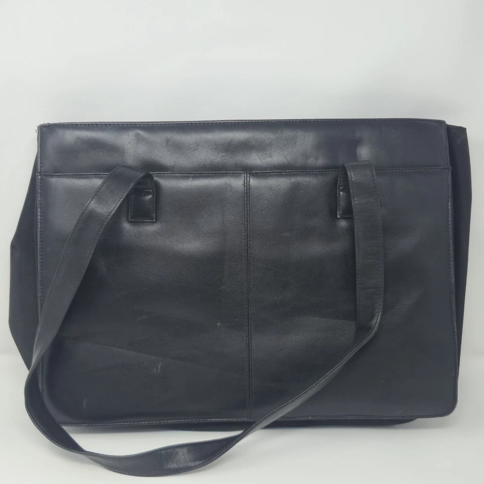 Bolso de Mano Wilsons Cuero Negro Doble Correa para Laptop con Accesorios  Foto 2 de 4