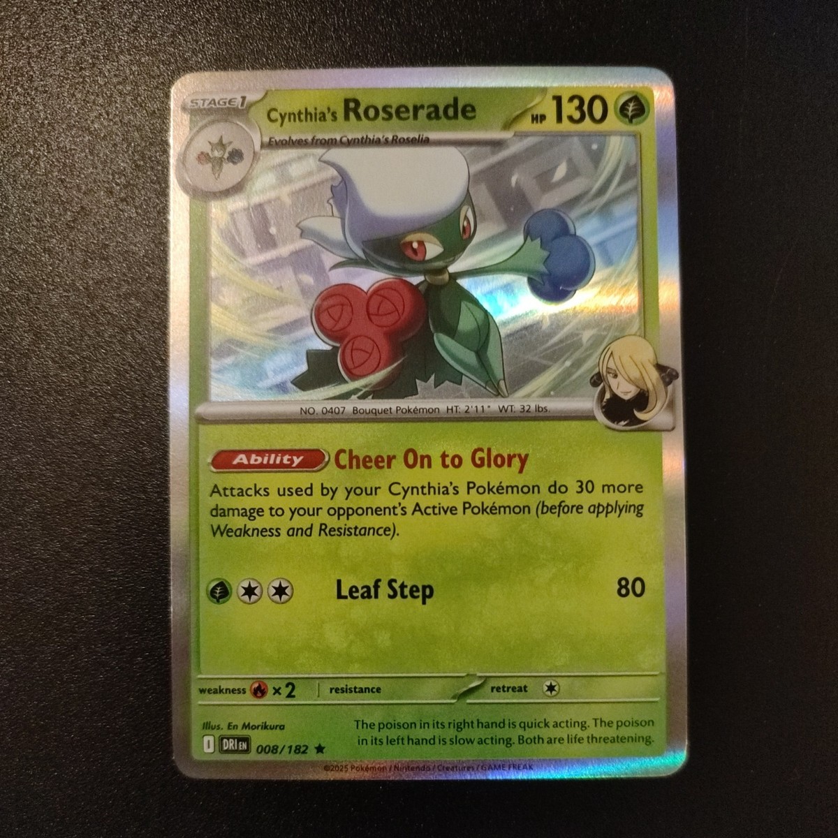 Cynthia's Roserade Holo - 008/182 Destined Rivals - NM