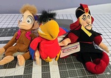 VINTAGE Disney Store Aladdin - LOT of 3 ABU  IAGO  Jafar Bean Bag Plush W/tags