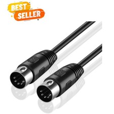 TNP MIDI Cable 1 FT - 5 Pin DIN Male to Male Audio Interface Lead for Keyboar...