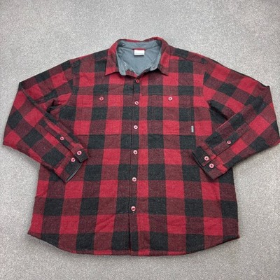 Columbia Shacket Erwachsene X Large rot Flanell Scheune Hausarbeit Sherpa Overshirt Herren
