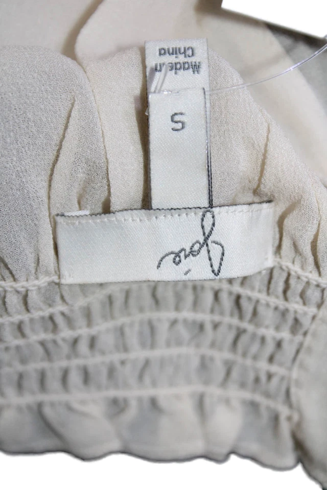 Blusa Joie Mujer Manga Corta Fuera del Hombro Bordada Crema Talla S Foto 4 de 4